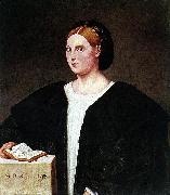 Bernardino Licinio Portrait of a woman painting